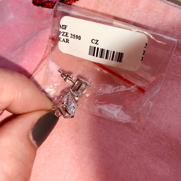 925 Silver Breast Cancer CZ Earings & Bracelet - Picture 9 of 12